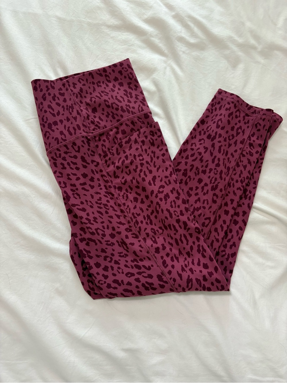Athleta Burgundy Leopard Print High-Rise Leggings